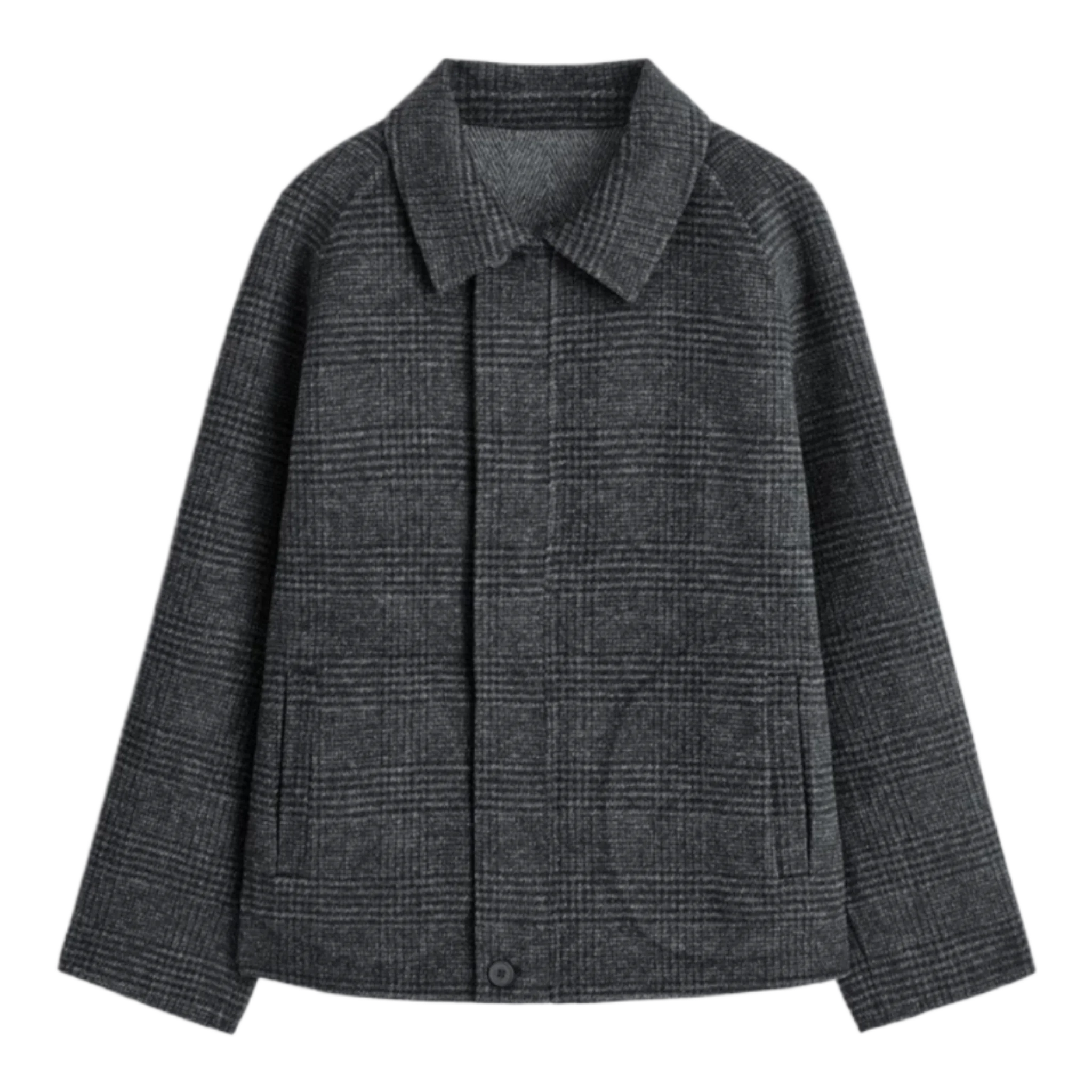 REVERSIBLE CHECKED / HERRINGBONE WOOL JACKET