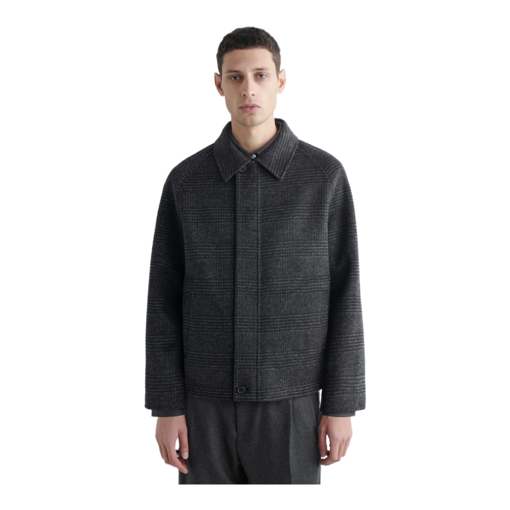 REVERSIBLE CHECKED / HERRINGBONE WOOL JACKET