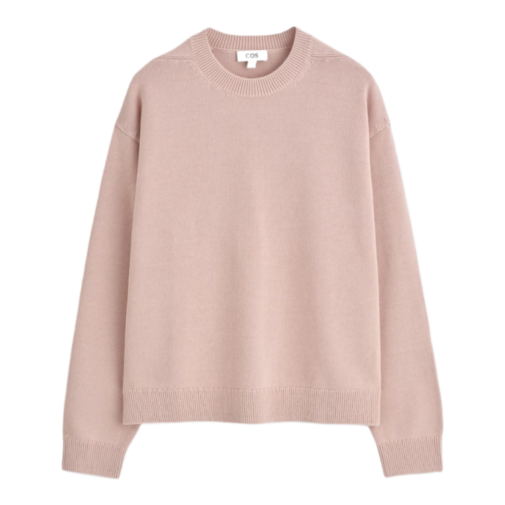 KNITTED COTTON CREW-NECK JUMPER