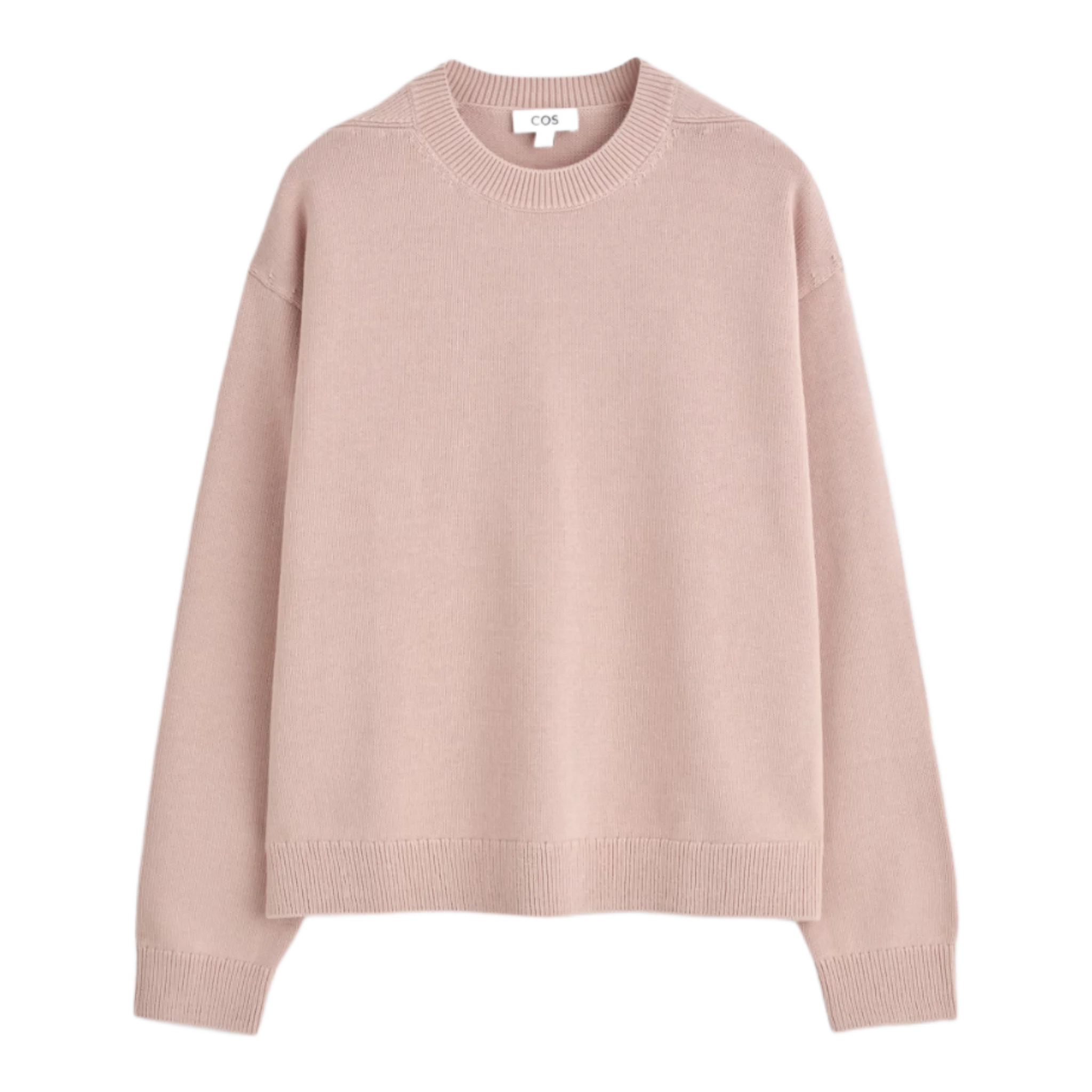KNITTED COTTON CREW-NECK JUMPER