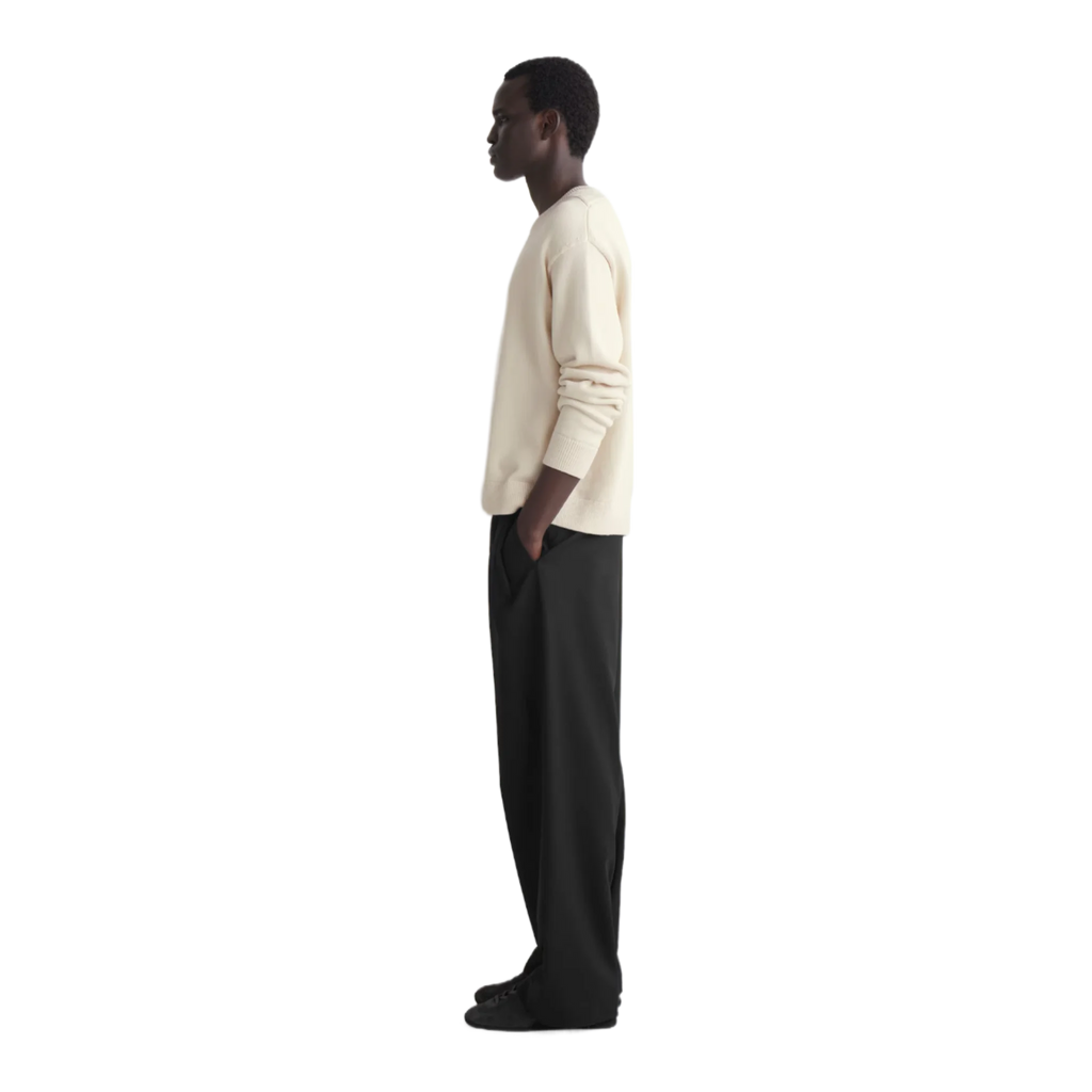 KNITTED COTTON CREW-NECK JUMPER