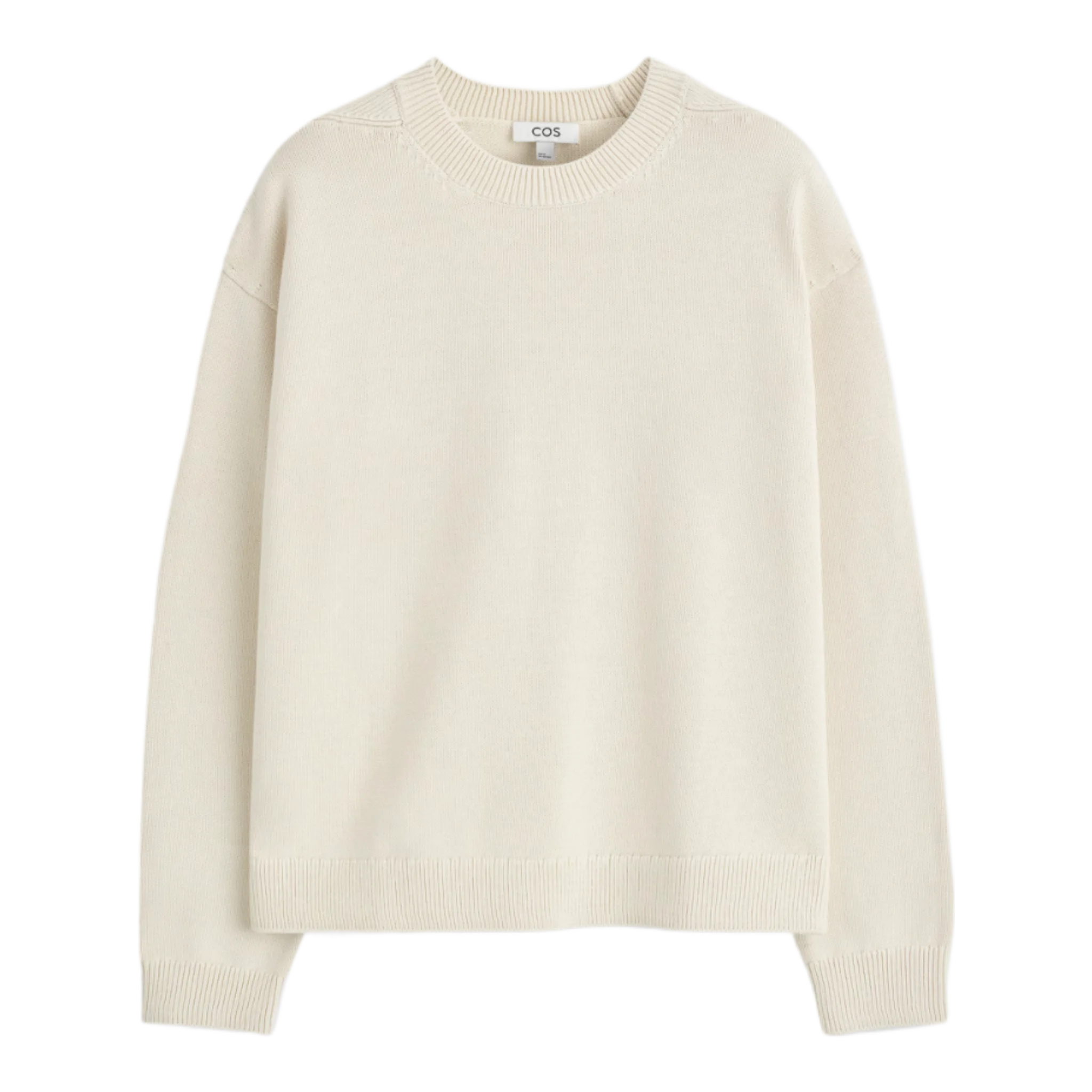 KNITTED COTTON CREW-NECK JUMPER