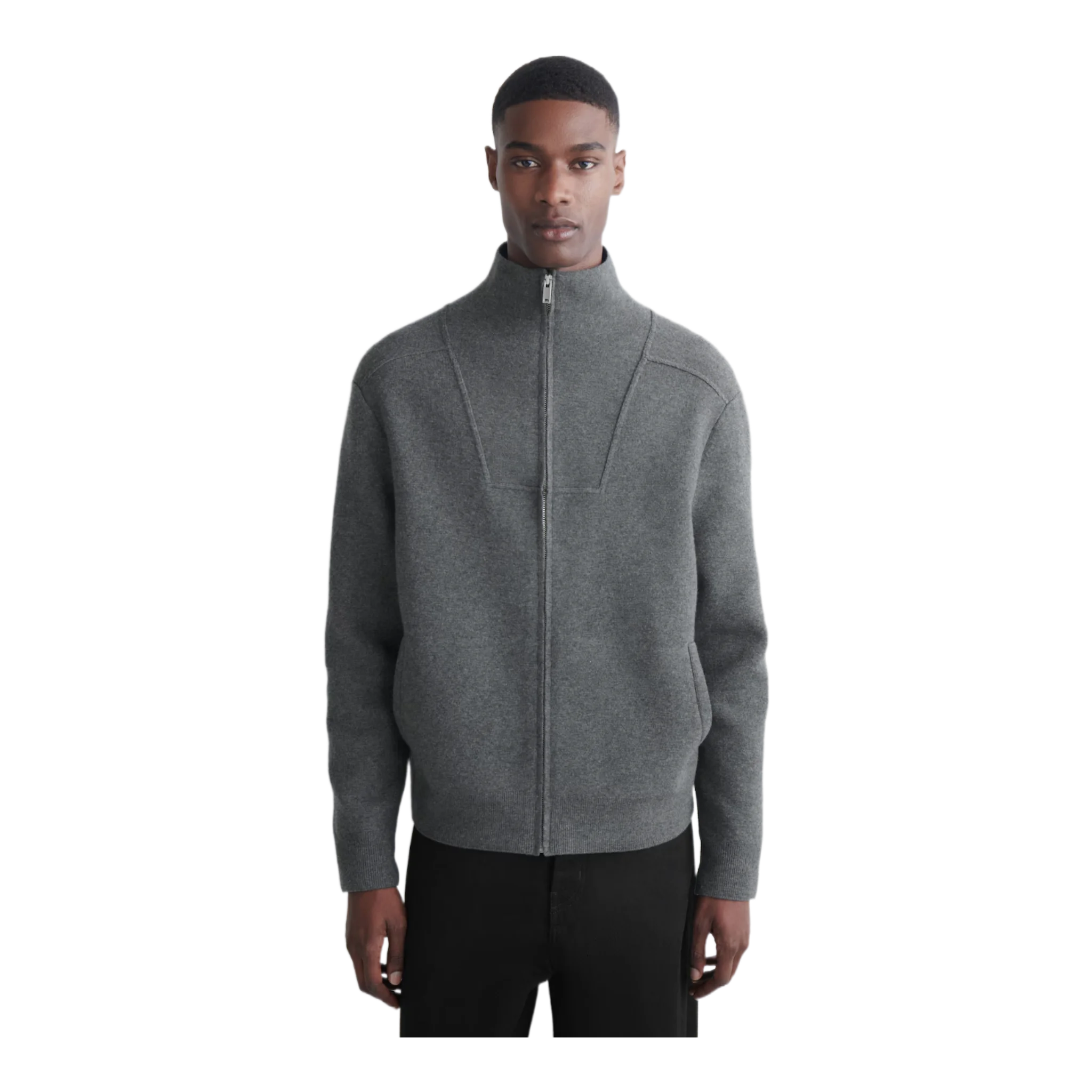 MERINO WOOL ZIP-UP TRACK JACKET