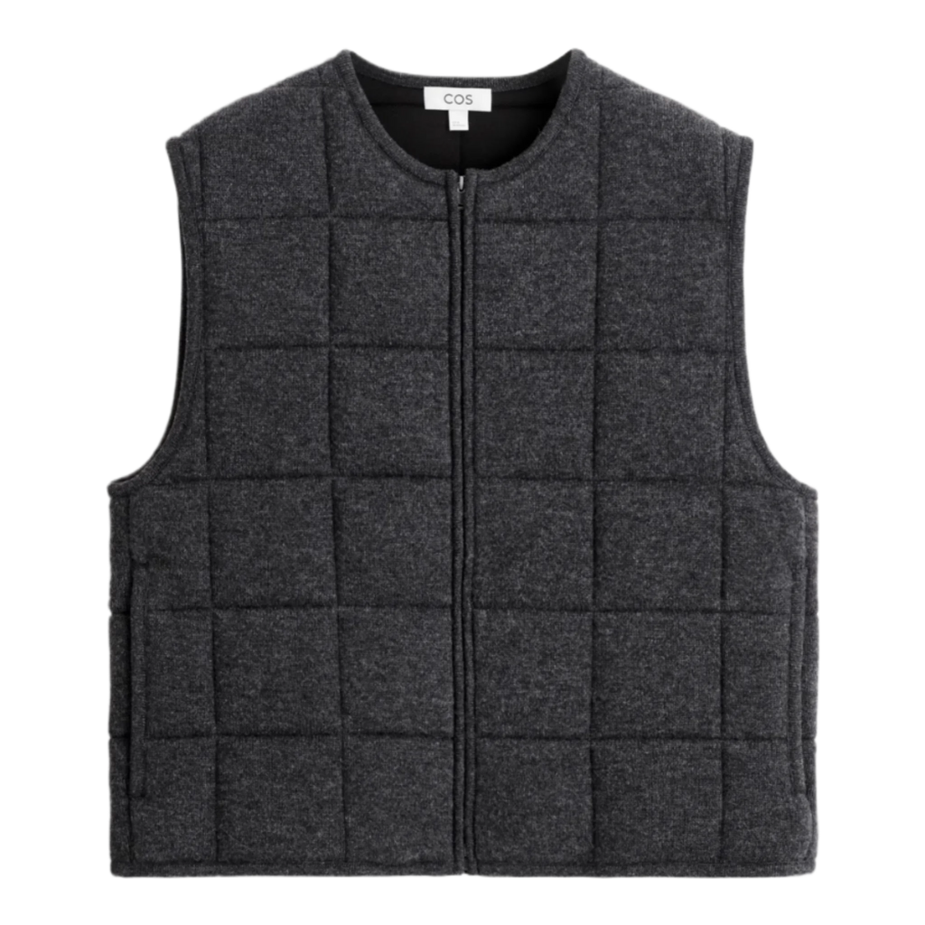 PADDED QUILTED KNITTED MERINO WOOL GILET