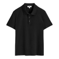 SLIM RIBBED COTTON POLO SHIRT BLACK