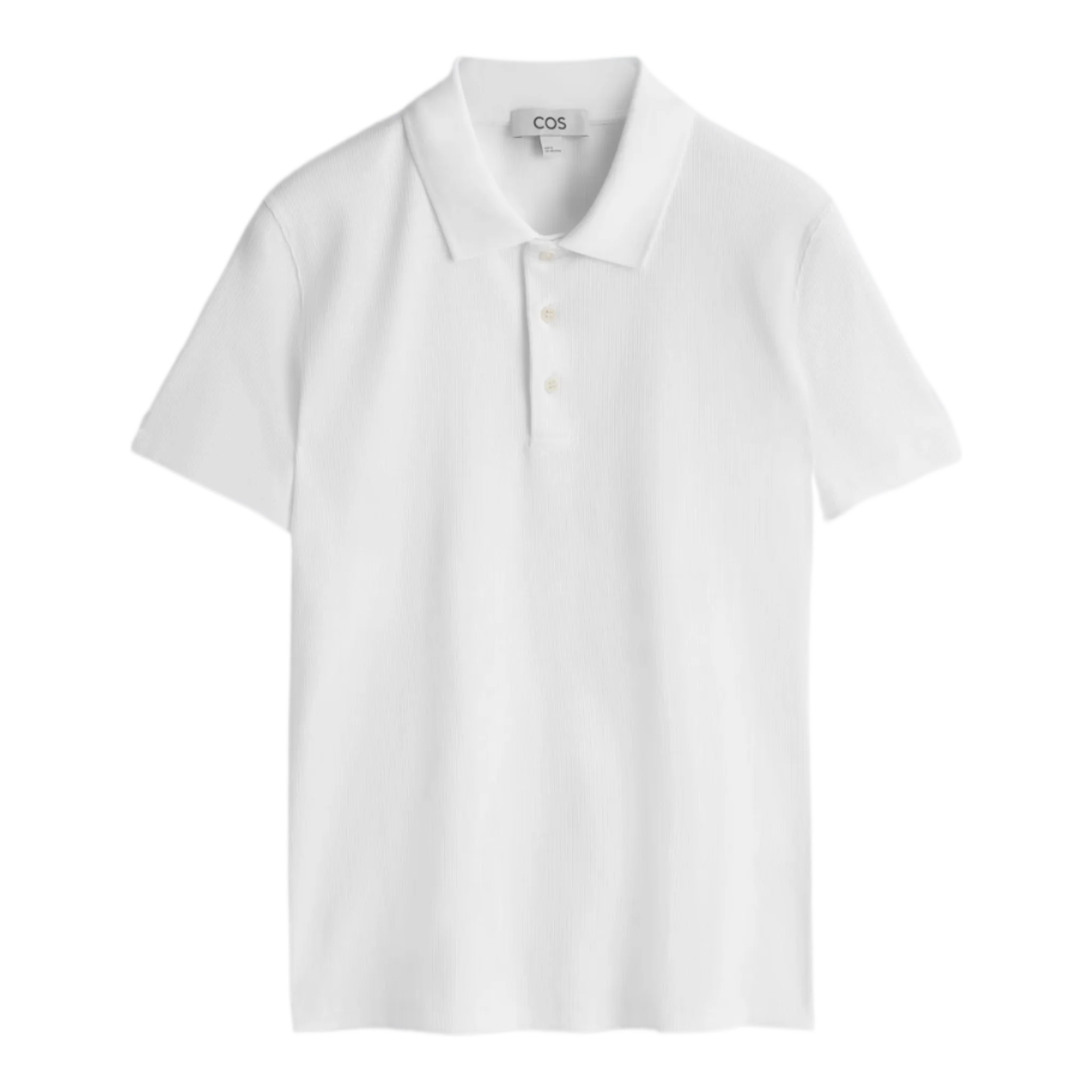 SLIM RIBBED COTTON POLO SHIRT WHITE