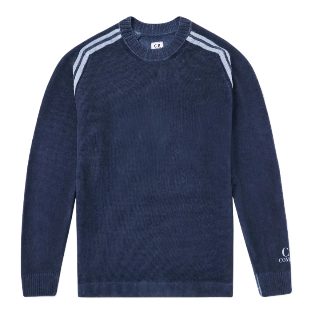 Striped Logo-Embroidered Cotton-Chenille Sweater