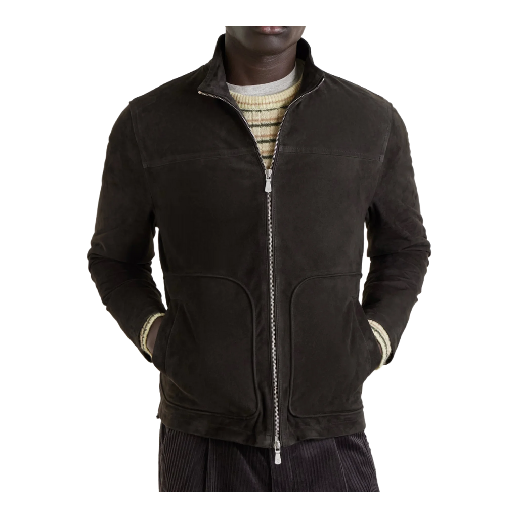 Suede Zip-Up Jacket