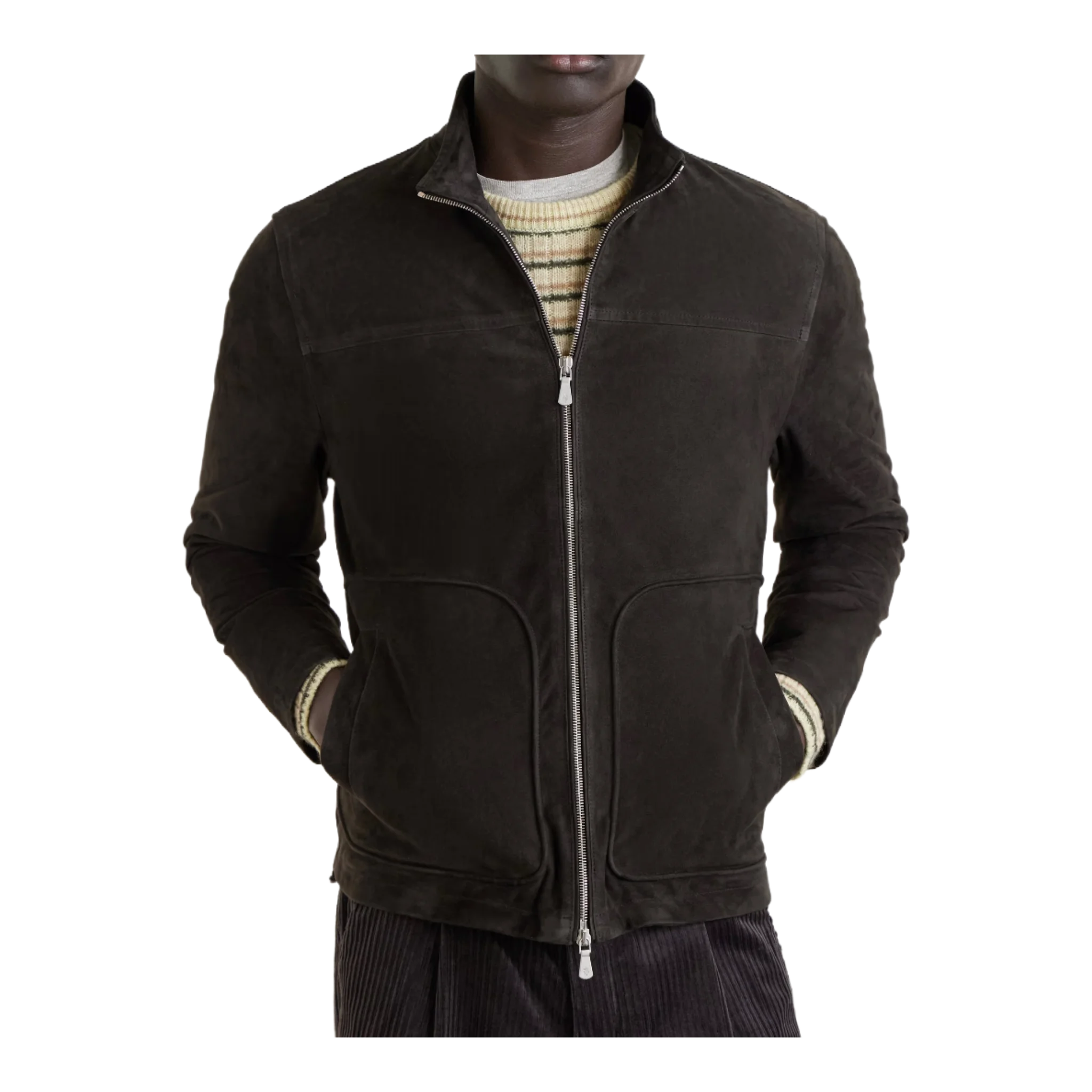 Suede Zip-Up Jacket