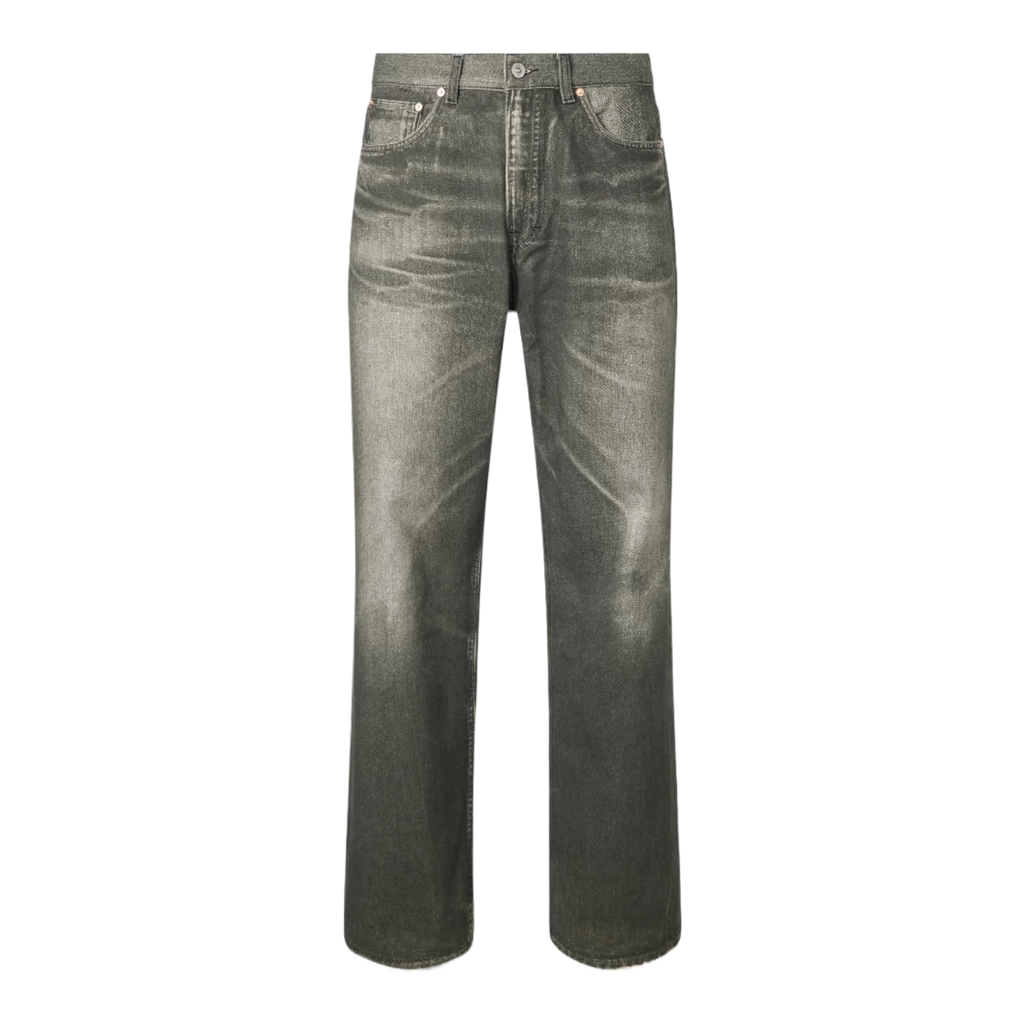 Third Cut Straight-Leg Printed Jeans