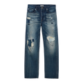 Mens straight leg denim jeans in dark-blue