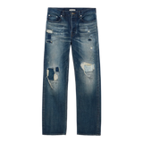 Mens straight leg denim jeans in dark-blue