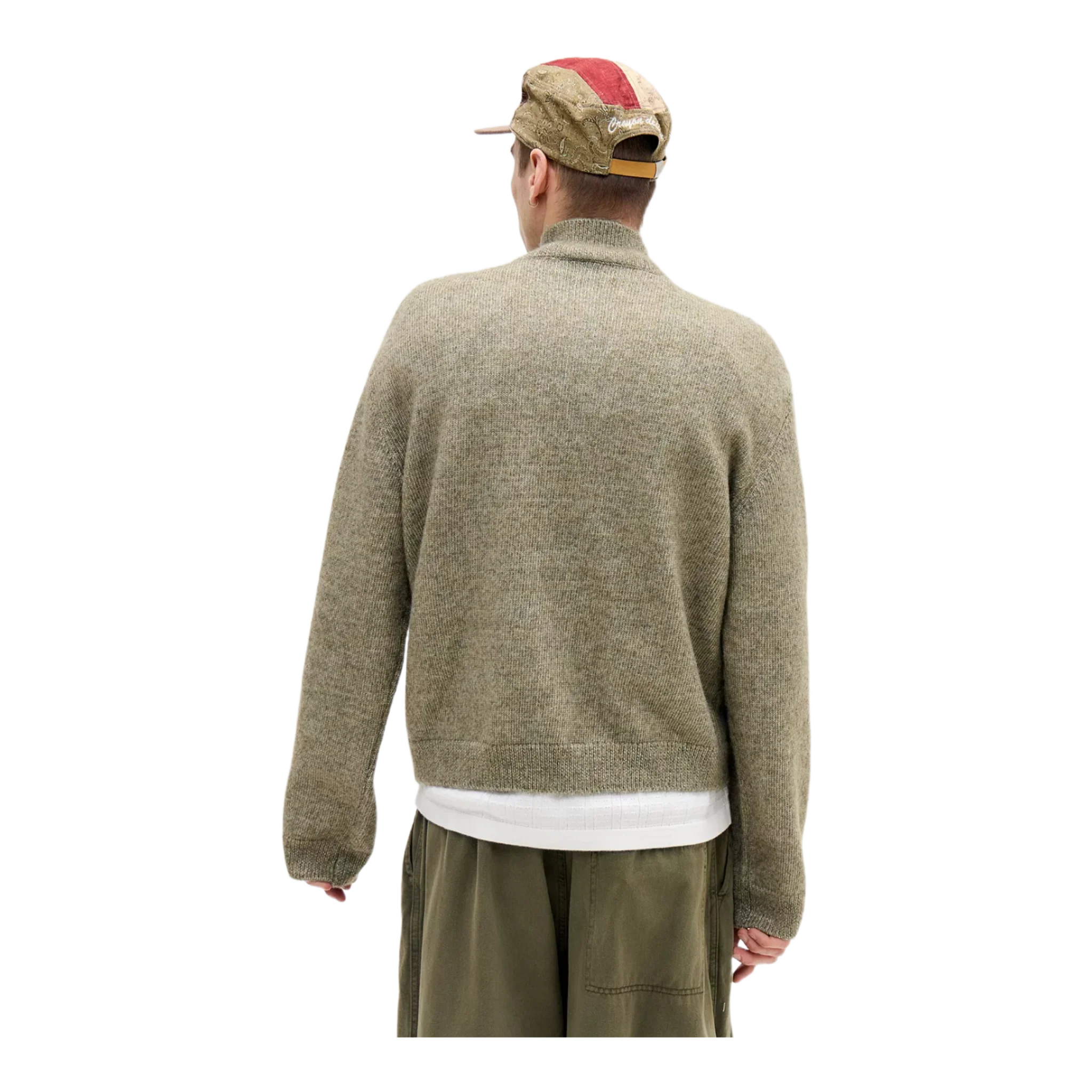 Khaki Knit Track Top
