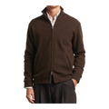 Boiled Wool Full Zip Demitasse Brown