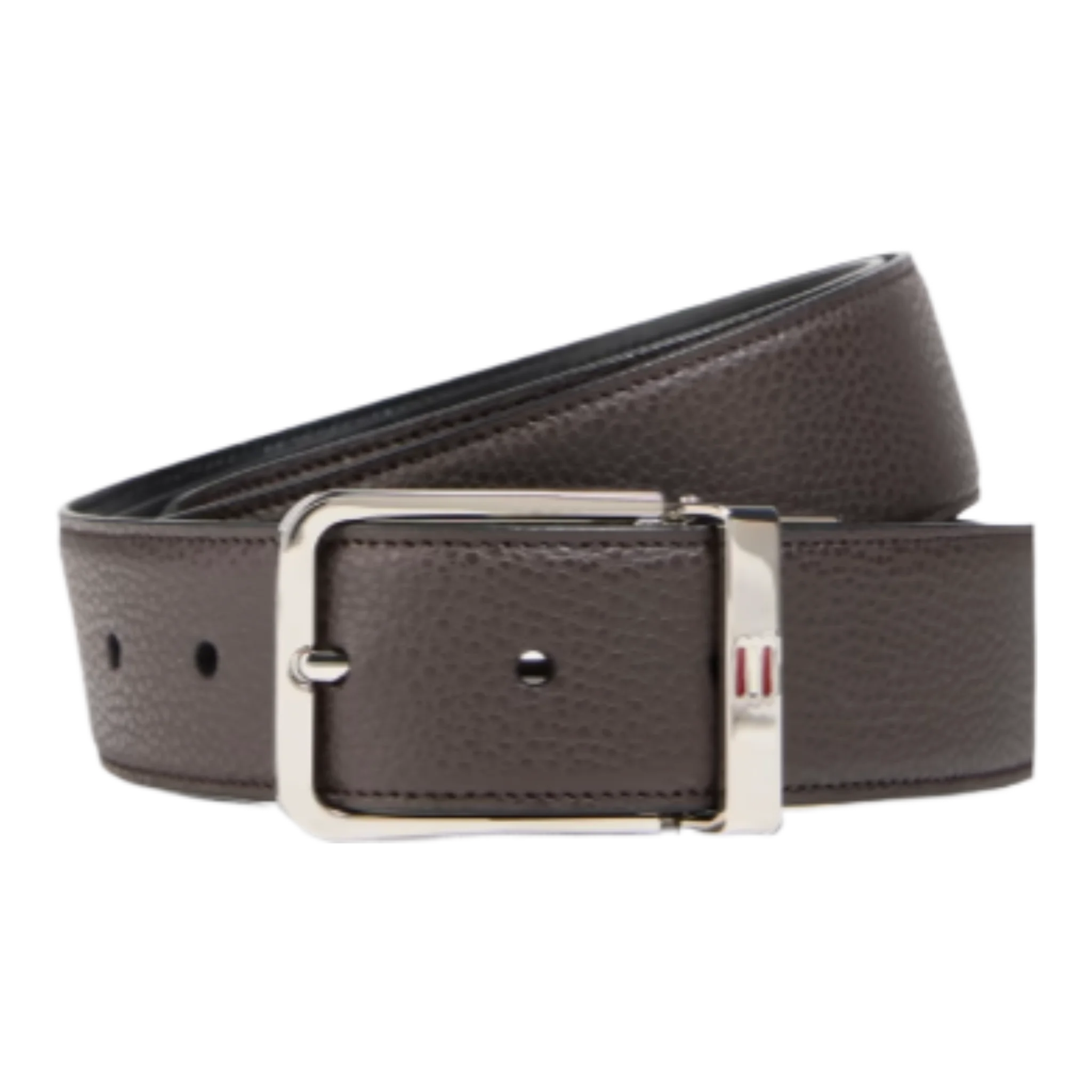 Pebbled-leather belt Brown