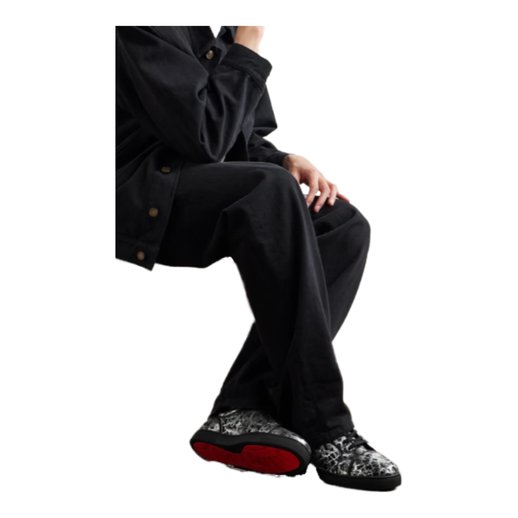 Louis Junior Orlato metallic printed suede sneakers