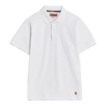 Tartan Placket Piquet Polo Bone White