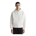 COTTON-PIQUÉ ZIP-UP HOODIE