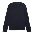 Long sleeve linen-blend T-shirt