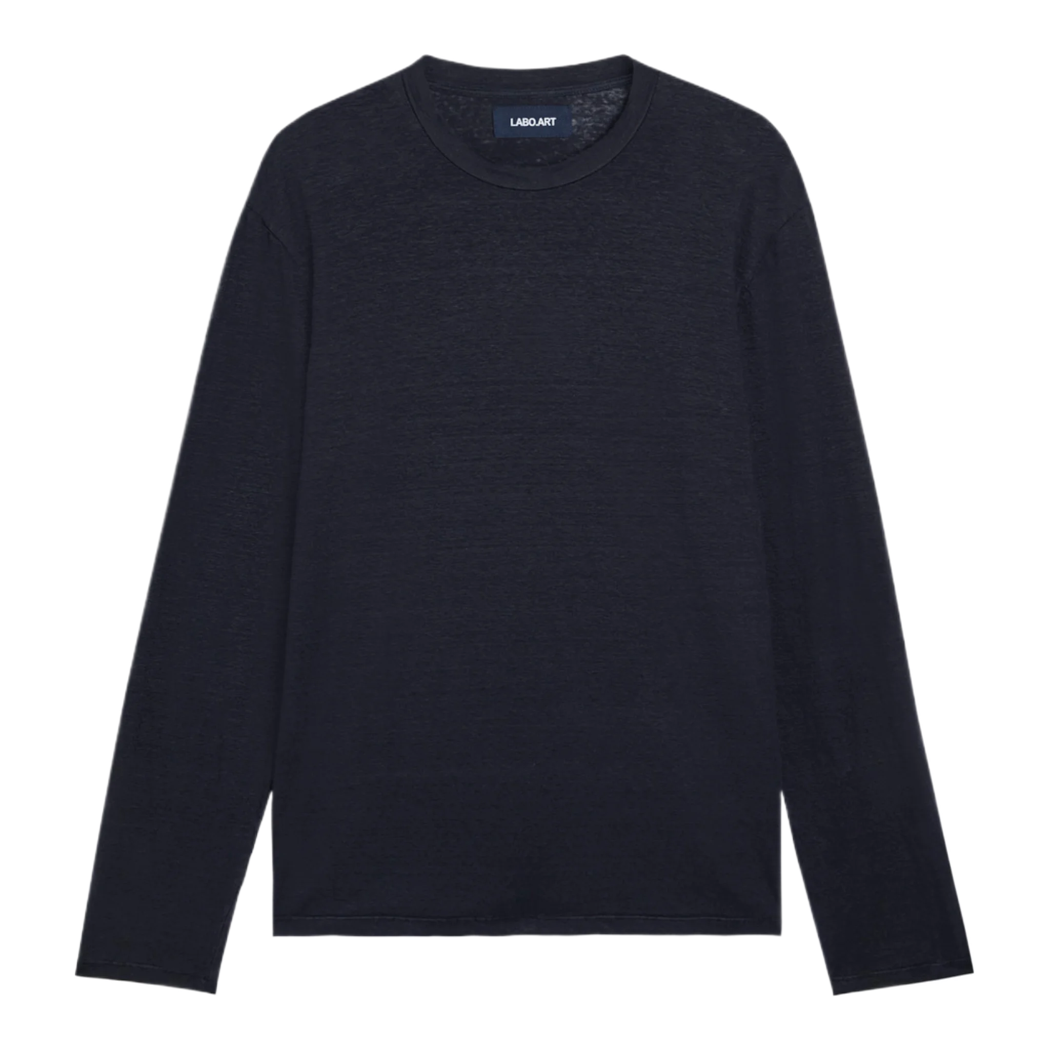 Long sleeve linen-blend T-shirt