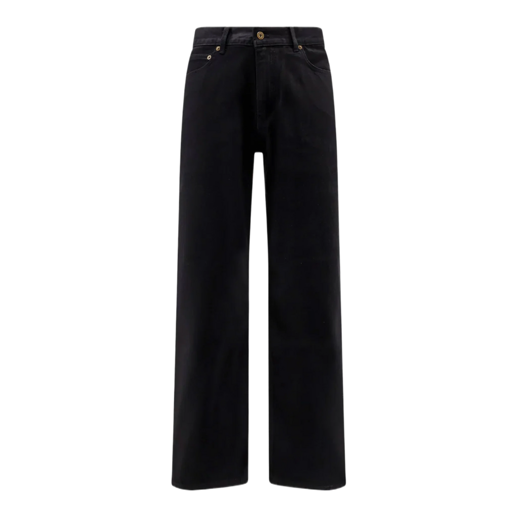 Straight fit black denim trousers