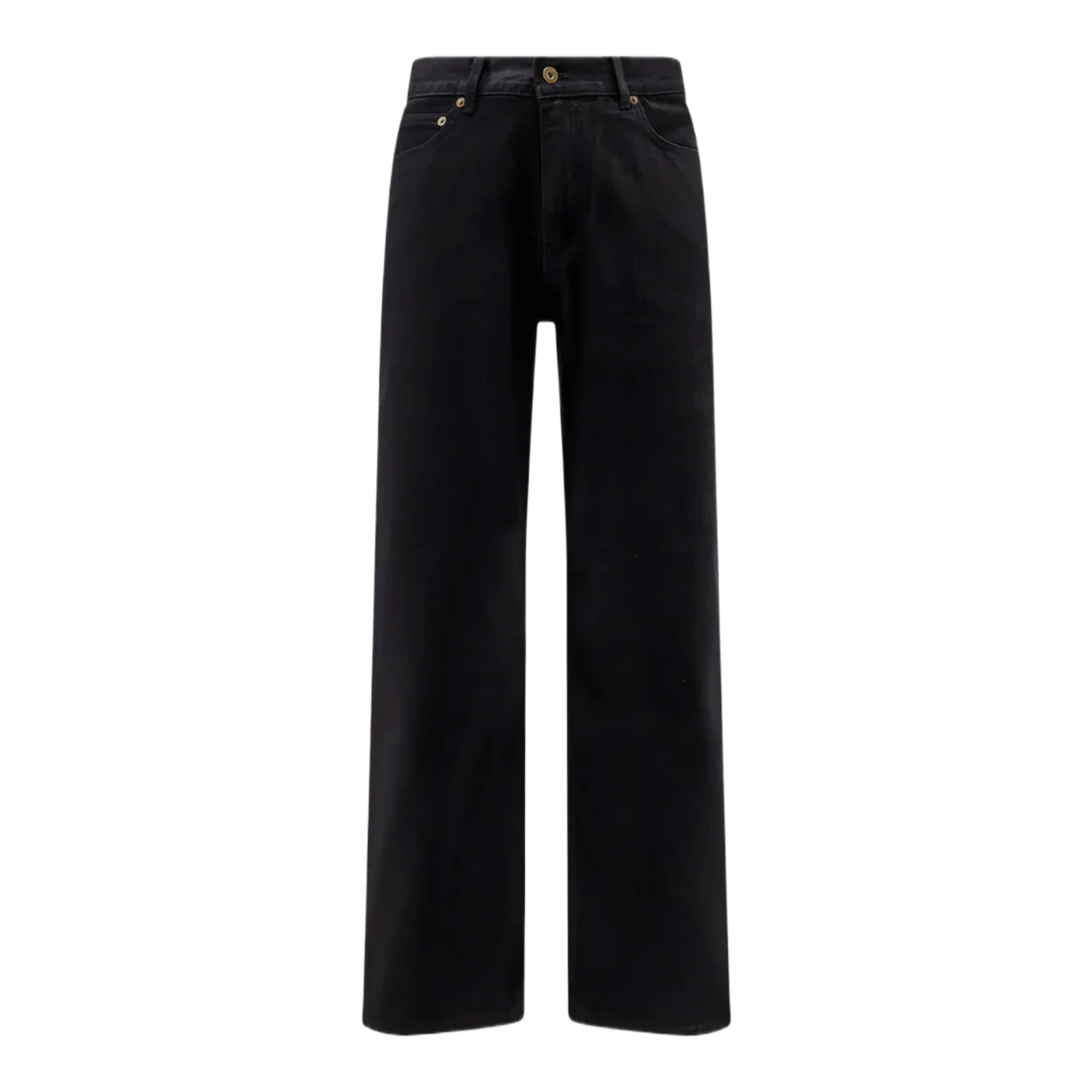 Straight fit black denim trousers