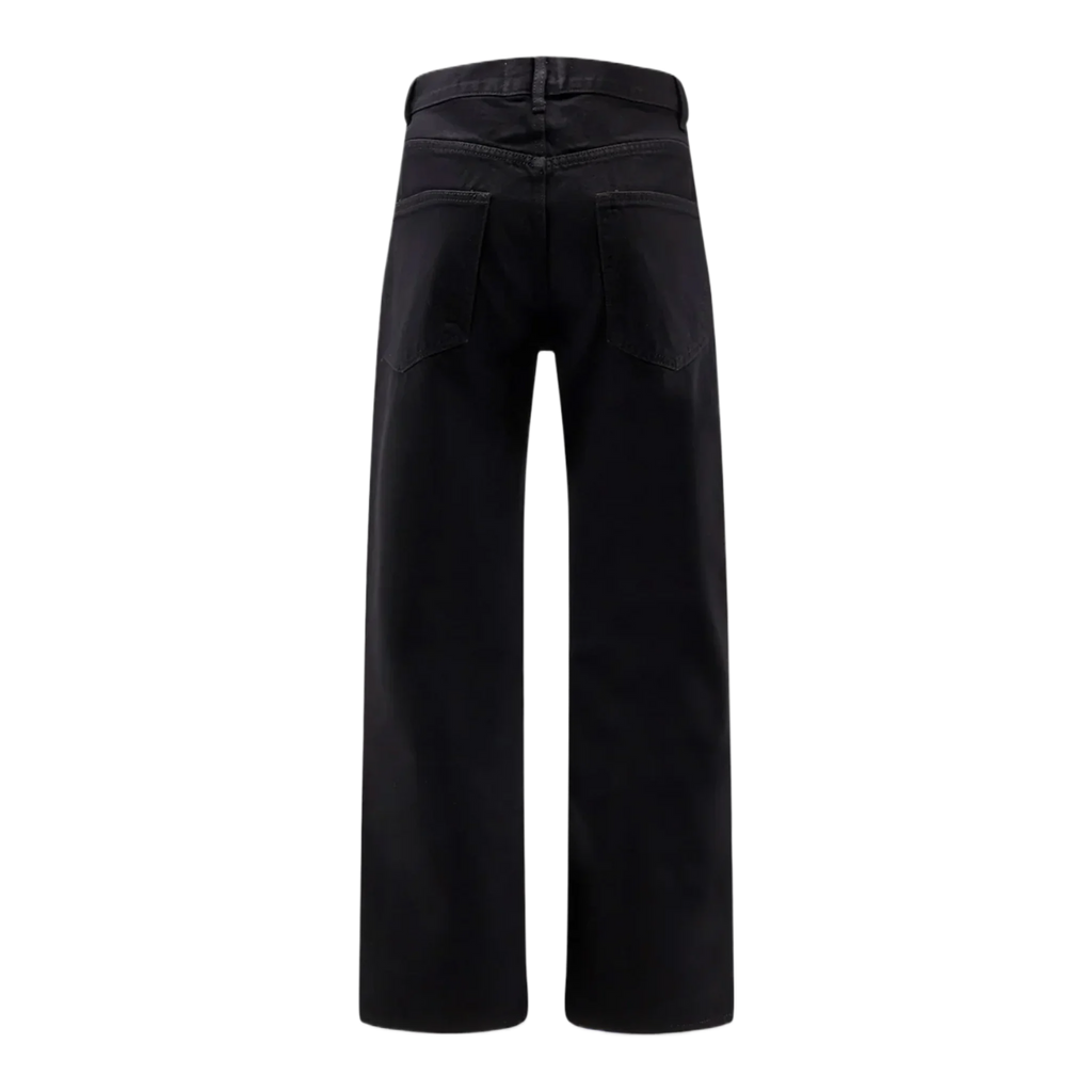 Straight fit black denim trousers