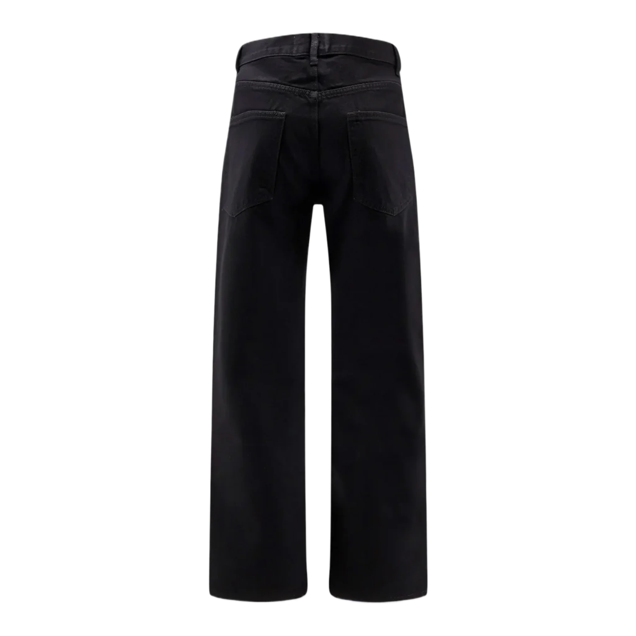 Straight fit black denim trousers