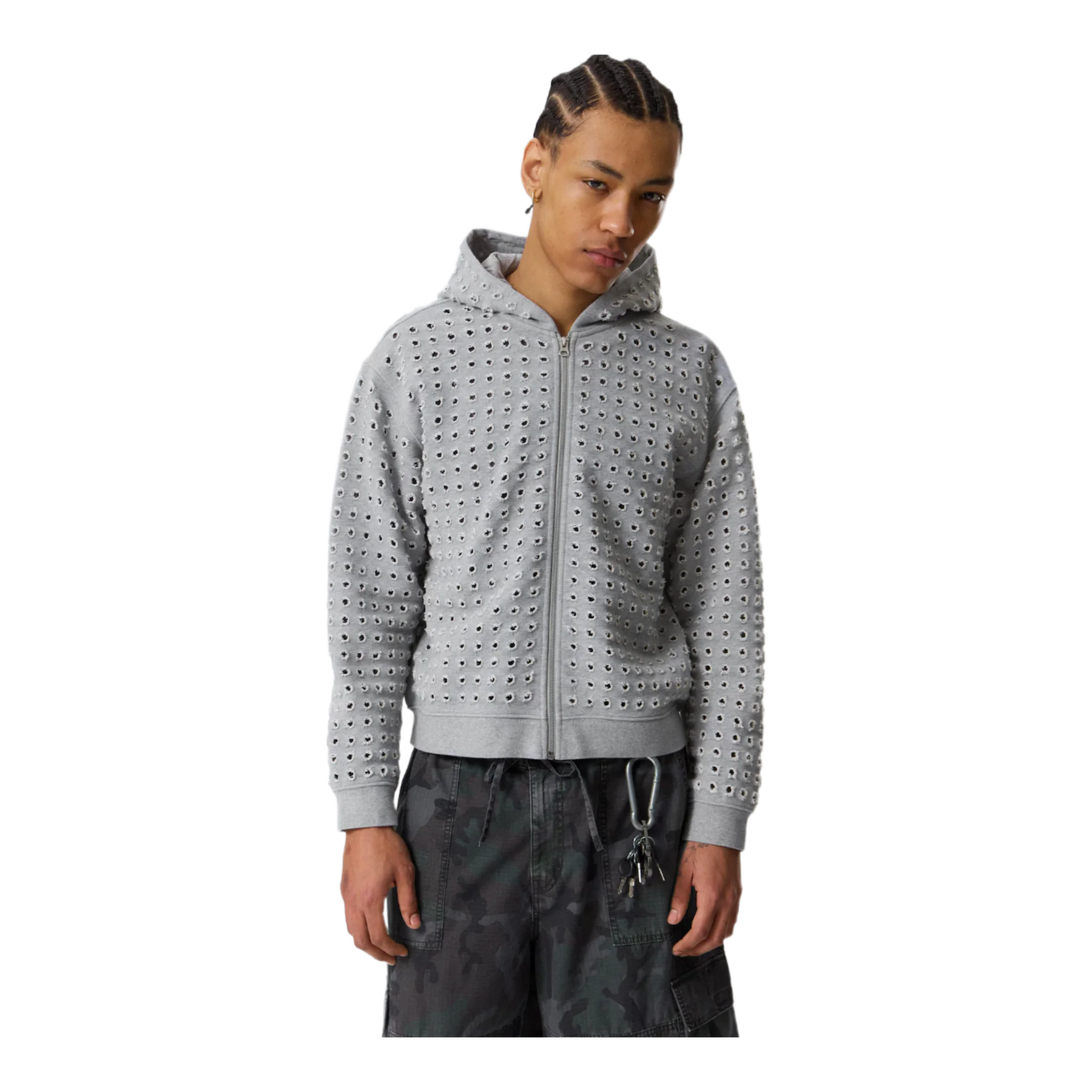 LASER CUT ZIP-HOODIE