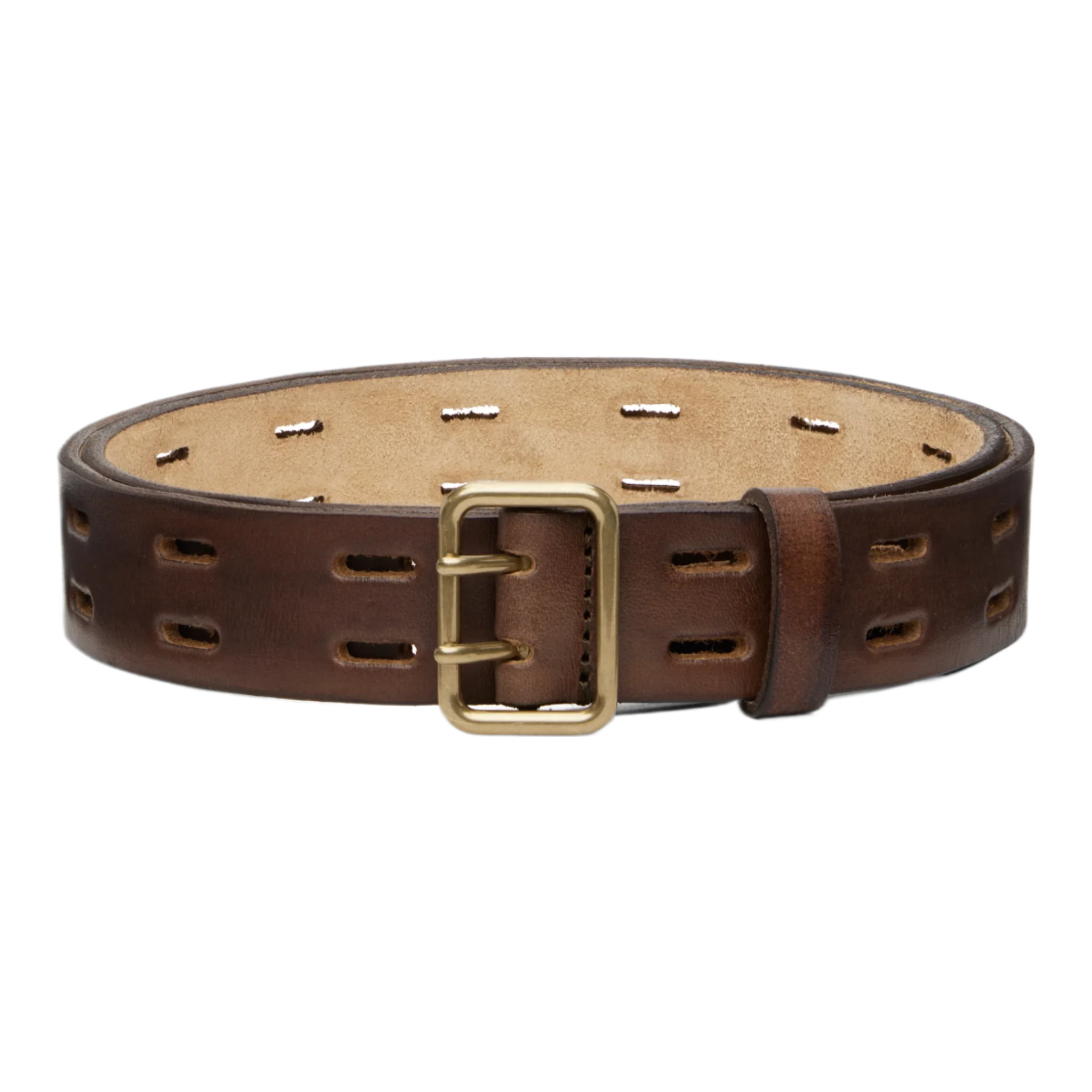 Brown Perforated Leather Belt
