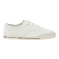Suede-trimmed leather sneakers