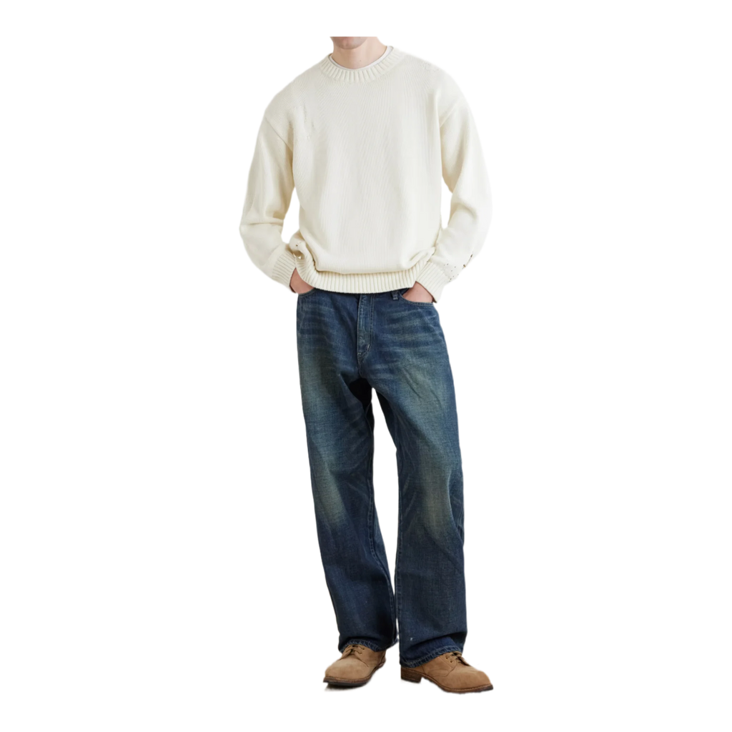 Washed Straight Leg Jeans
