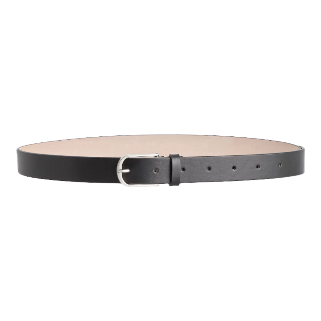 Leather Belt with Rounded Buckle