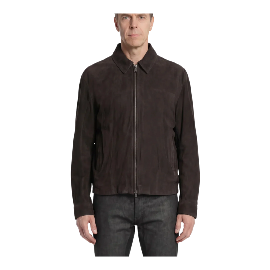 Leather Biker Jacket Grey