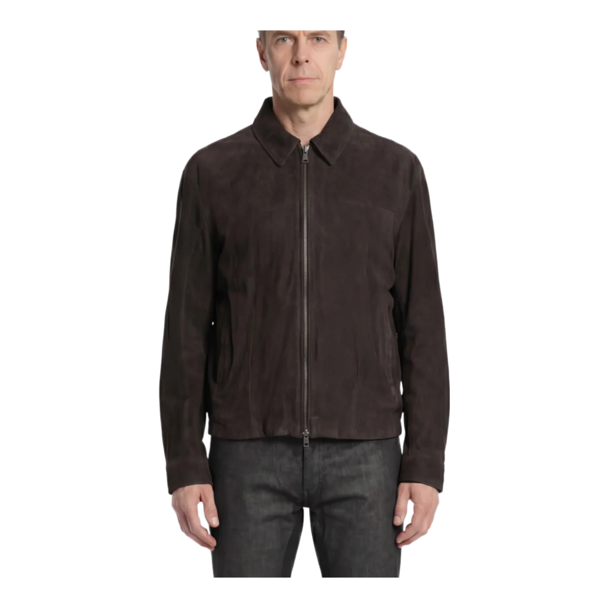 Leather Biker Jacket Grey