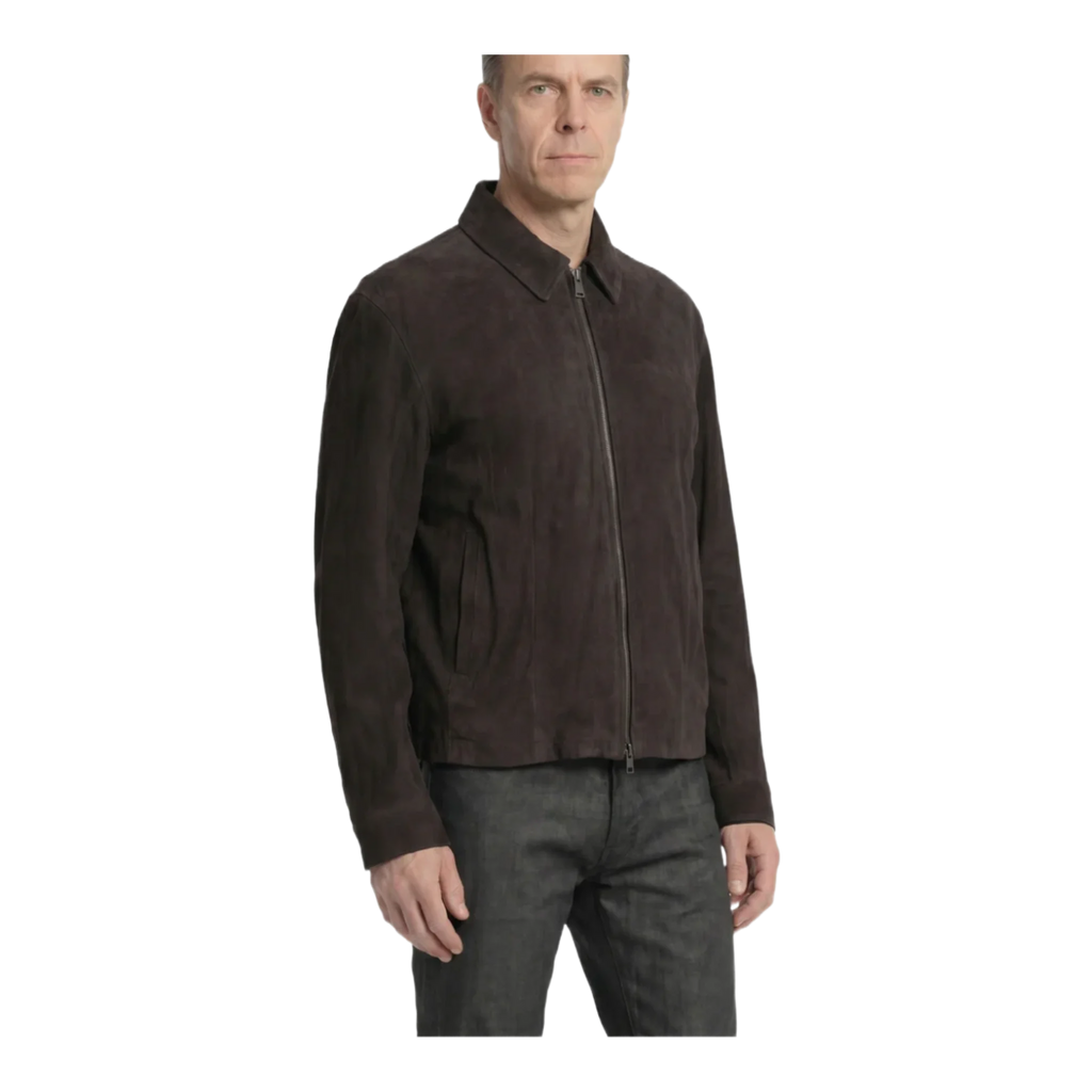 Leather Biker Jacket Grey