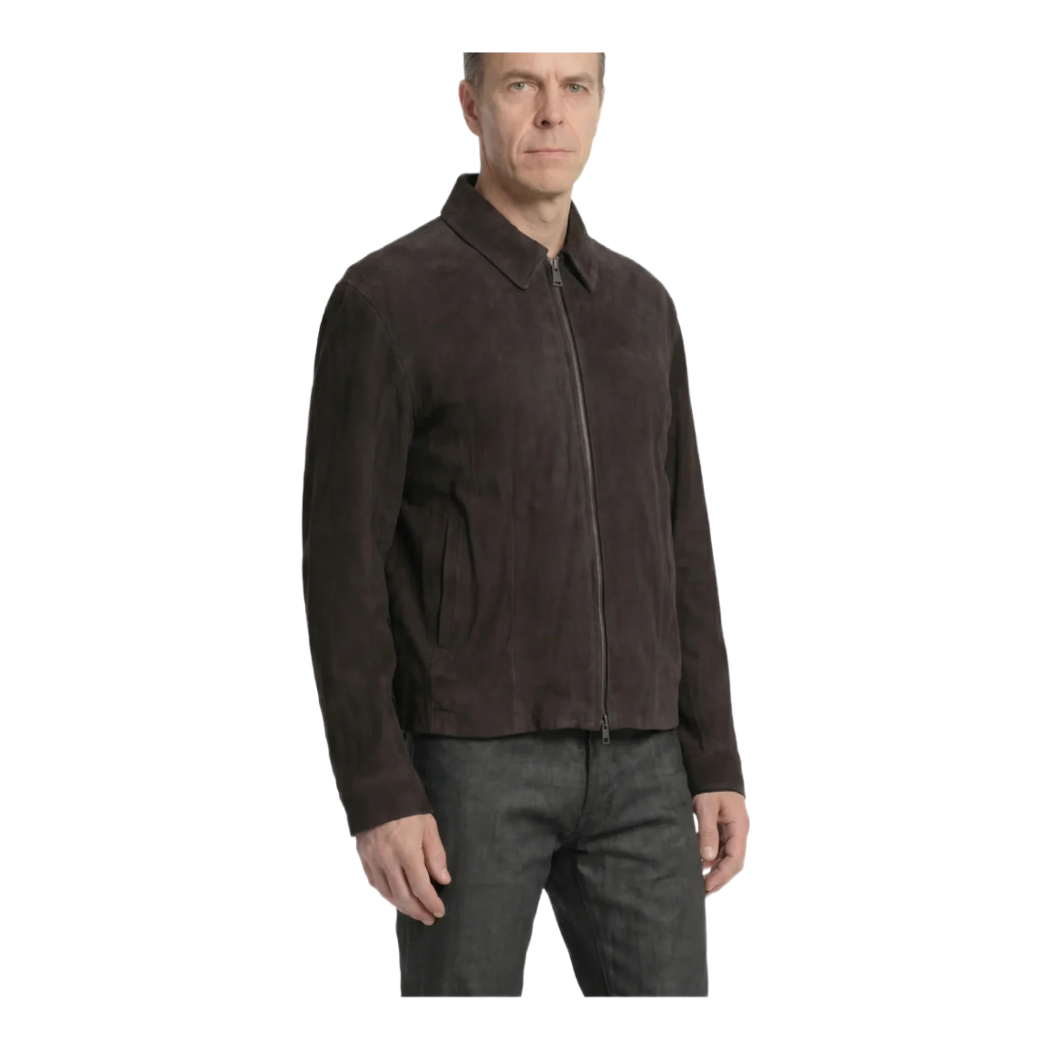 Leather Biker Jacket Grey