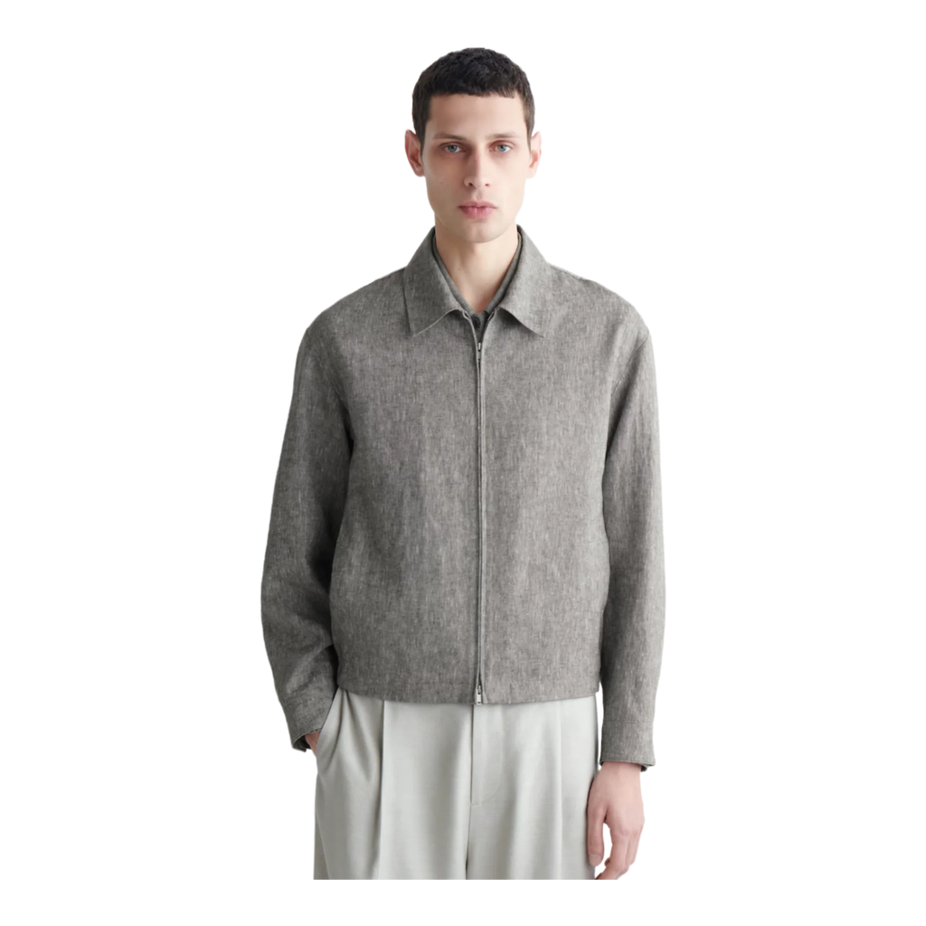 Zip-Up Linen Jacket