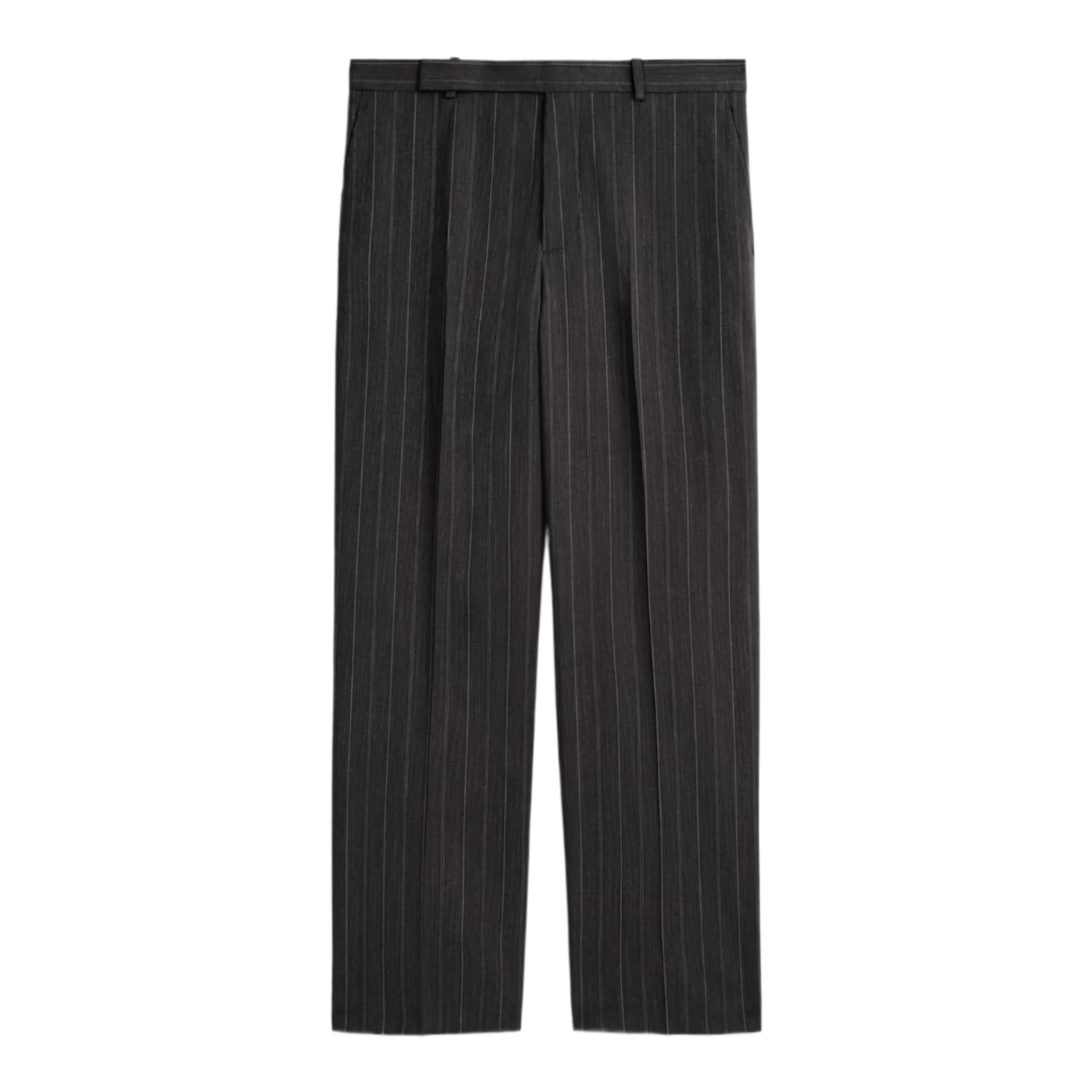Pinstriped Relaxed-Fit Wide-Leg Trousers