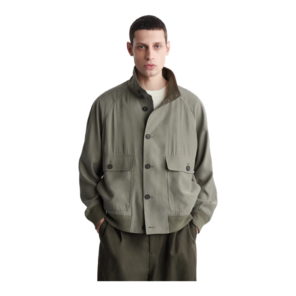 High Collar Twill Jacket