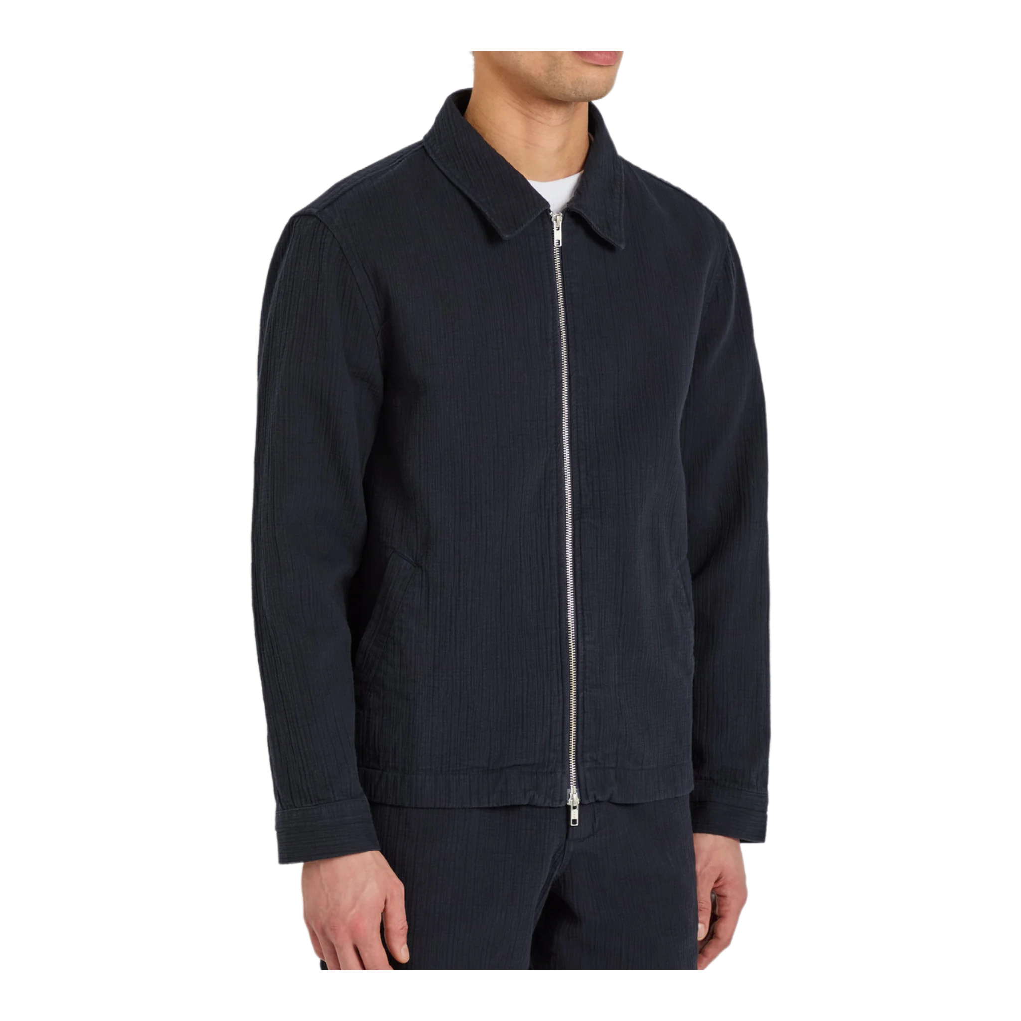 Eldon crinkled cotton and linen-blend jacket