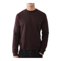 Brown Minimalist Crew Neck Jersey Sweatshirt