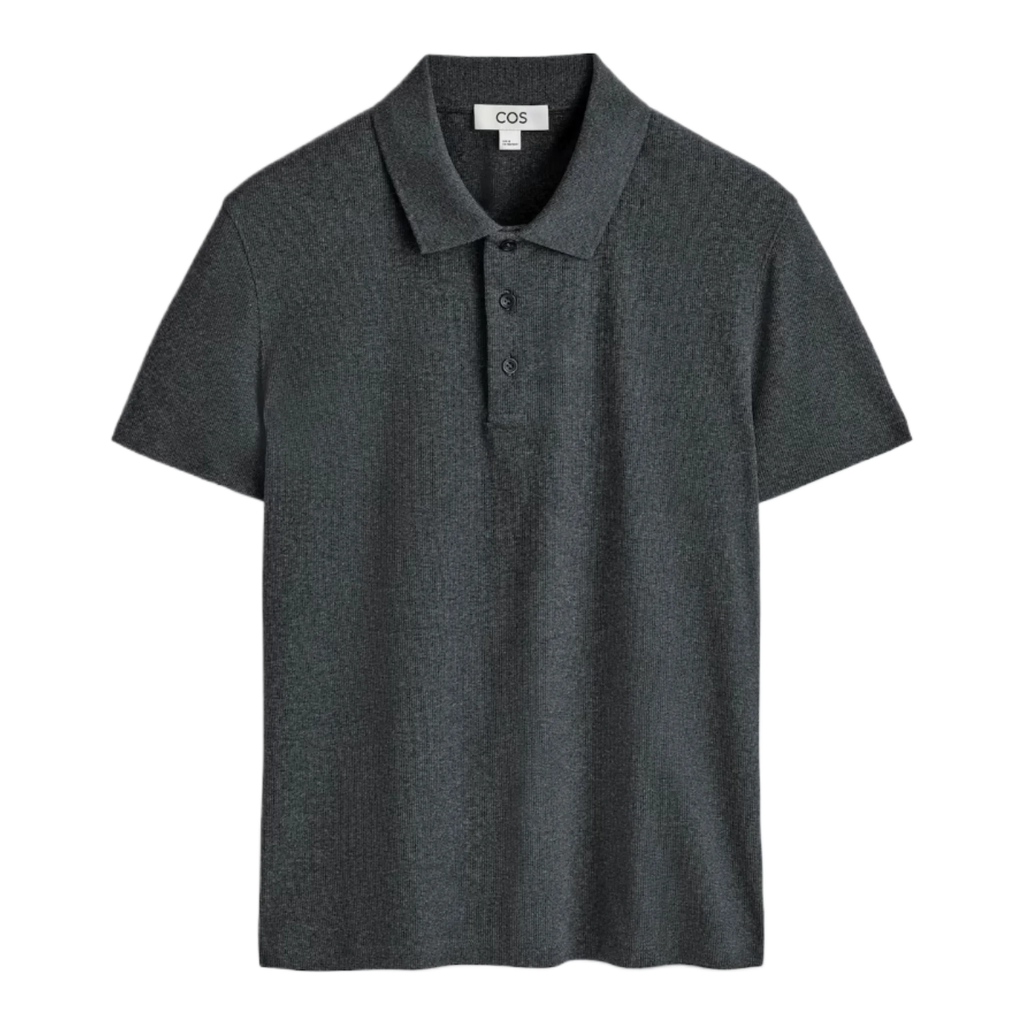 SLIM RIBBED COTTON POLO SHIRT