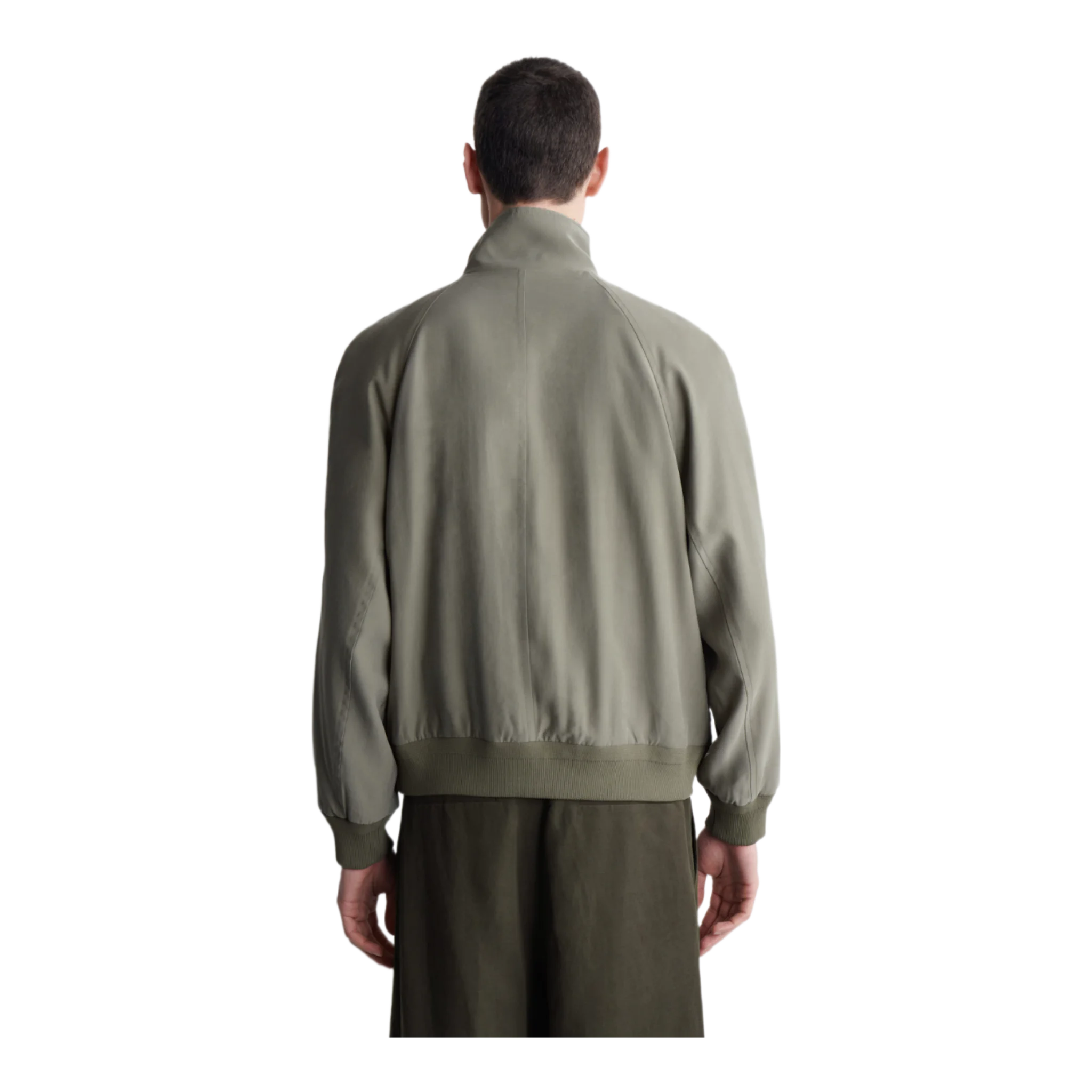 Twill jacket with high collar