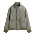 Twill jacket with high collar