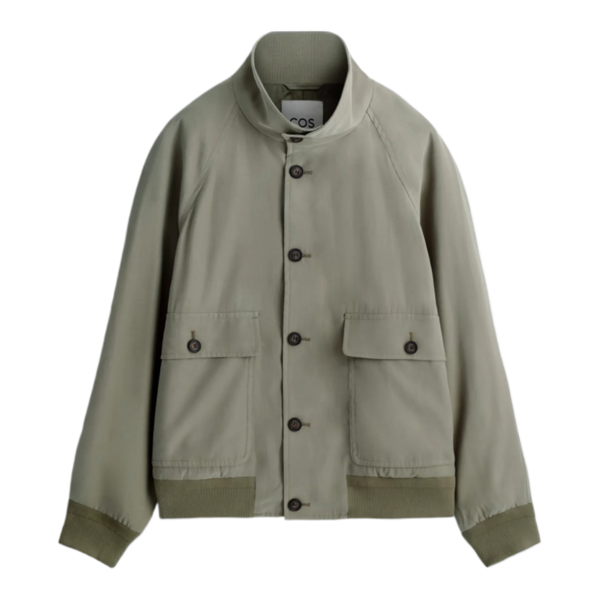 Twill jacket with high collar