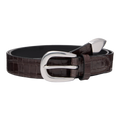 Brown Croc-Embossed Leather Belt