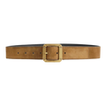 Leather Belt with Logo Buckle