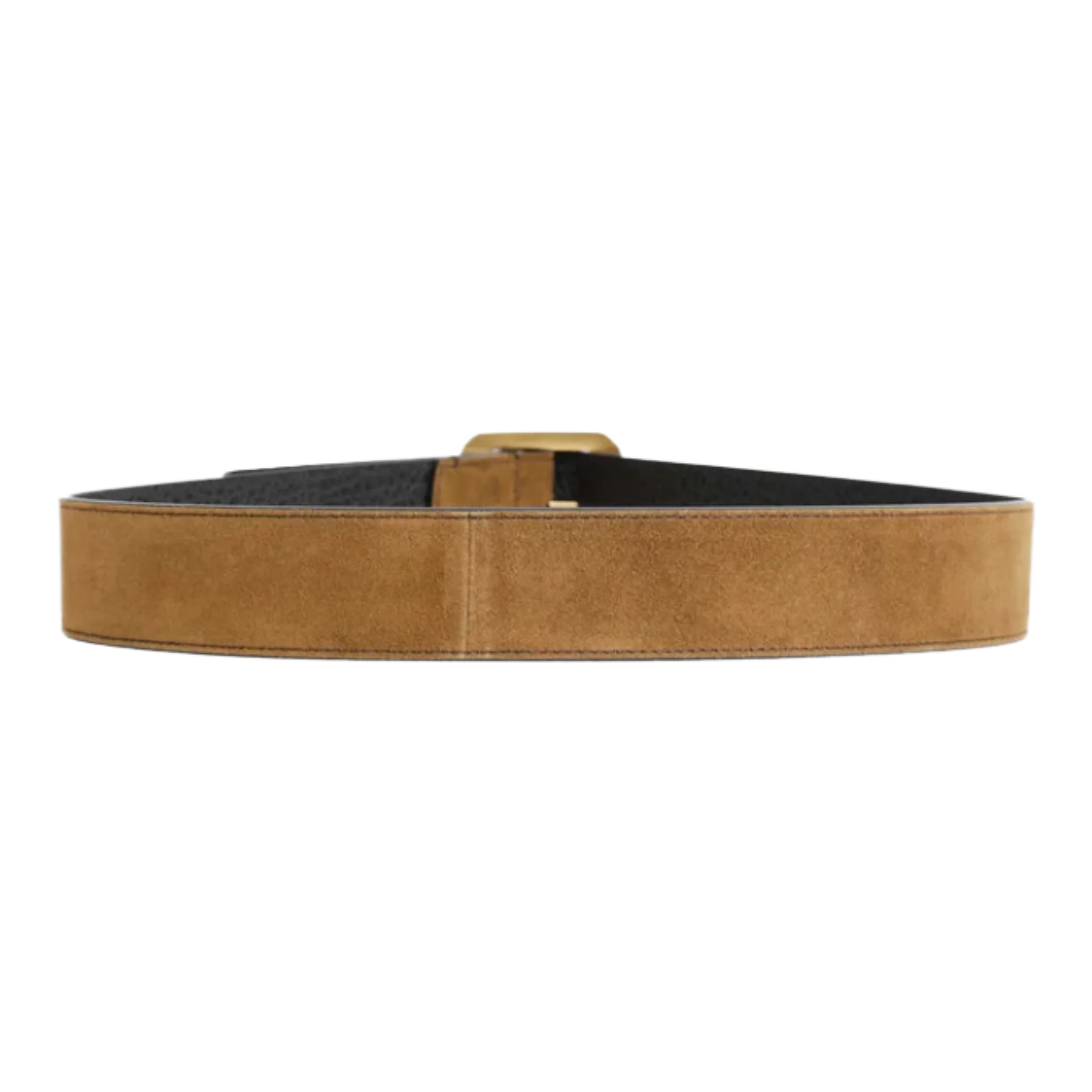 Leather Belt with Logo Buckle