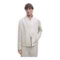 Short linen jacket with herringbone detail